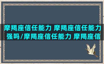 摩羯座信任能力 摩羯座信任能力强吗/摩羯座信任能力 摩羯座信任能力强吗-我的网站